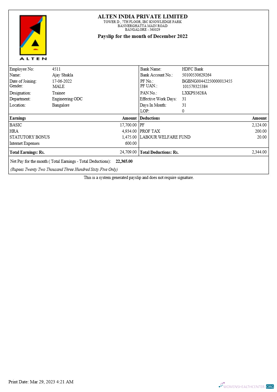 Download Alten India payslip template in Word and PDF formats.pdf, 3 Photoshop template